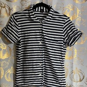 J. Crew Navy and White Striped pajama shorts set